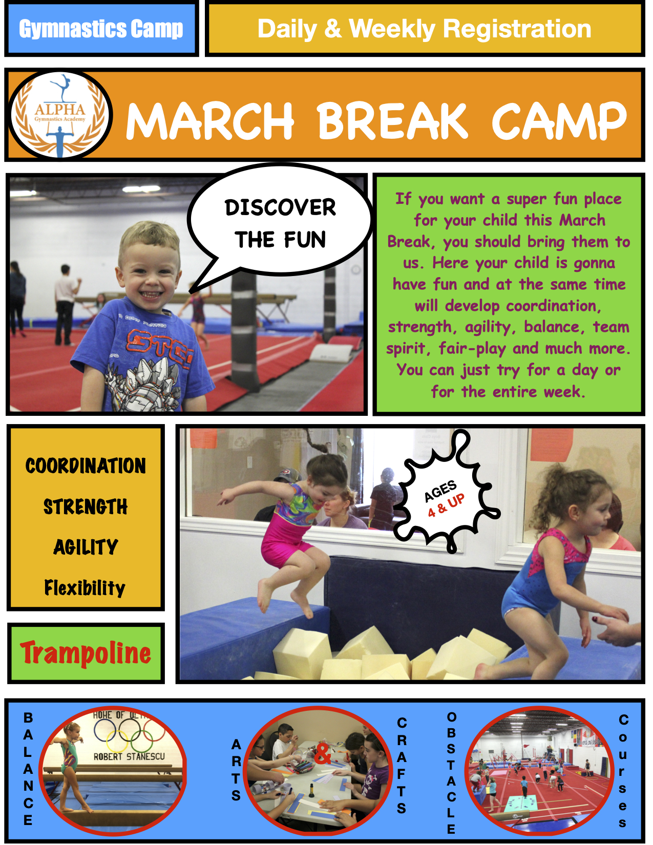 March Break Camp Alpha Gymnastics Academy